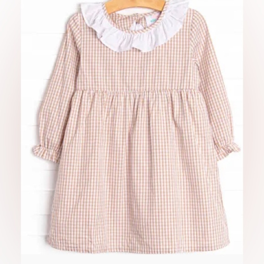 Classic Caroline tan gingham dress stitchy fish